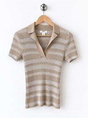 CLUB MONACO Ribbed Johnny Collar Sweater